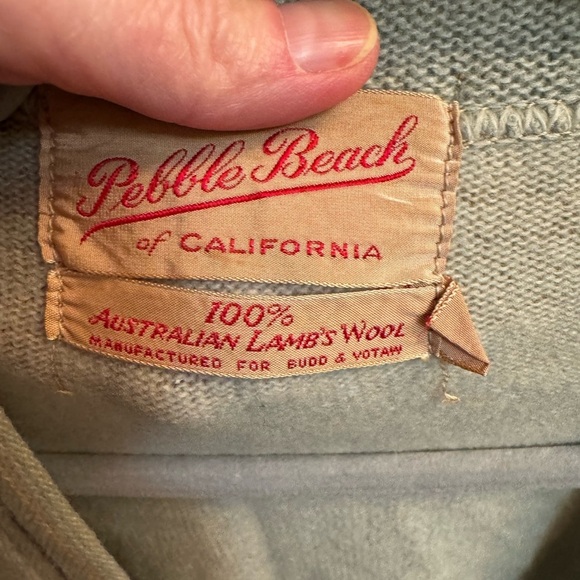 RARE 1960’s VINTAGE PEBBLE BEACH OF CALIFORNIA 100 Lambs Wool Button Up Cardigan - Picture 6 of 14